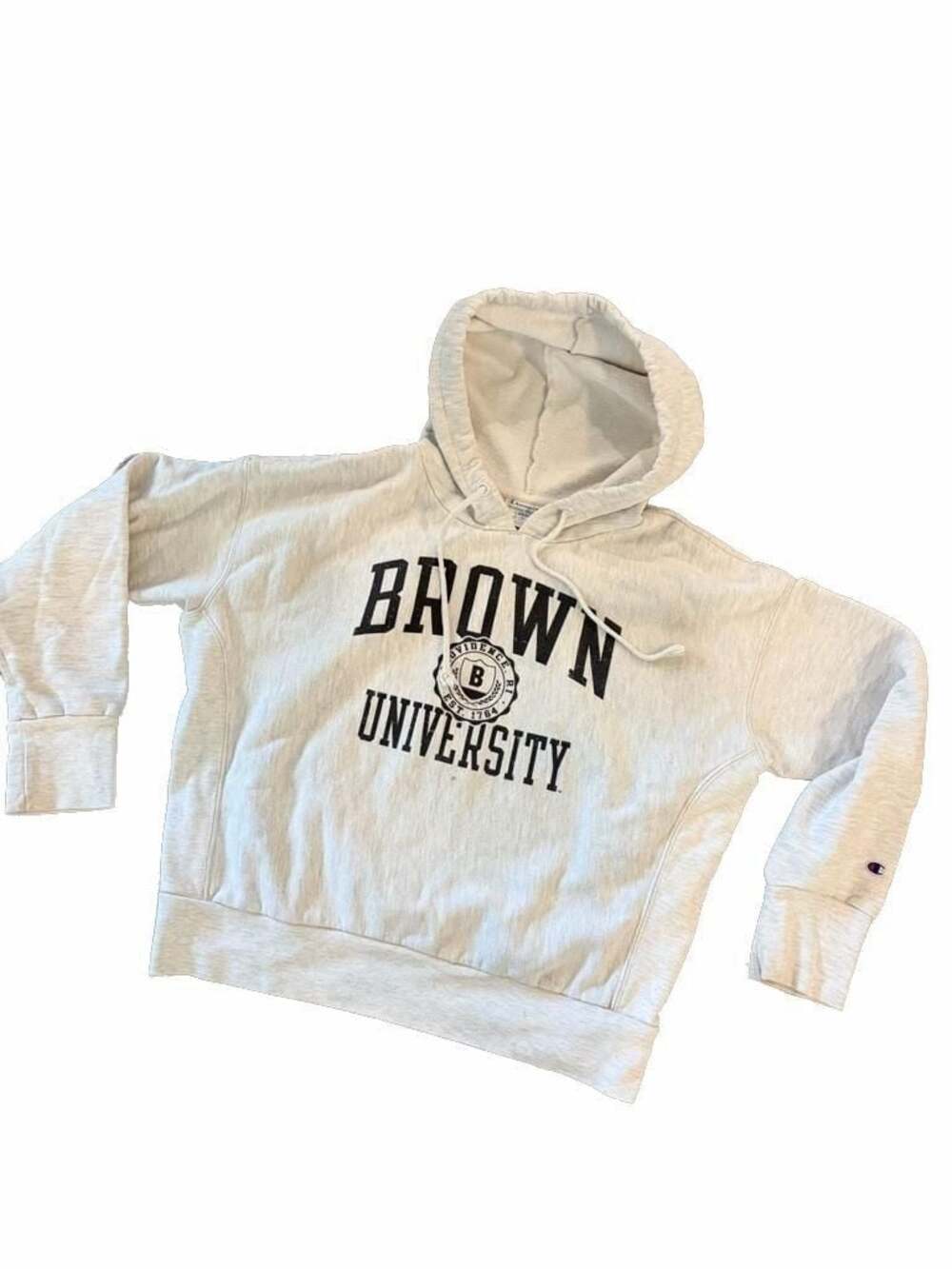 Vintage Champion Reverse Weave Brown University Hoodie Grey Large - Picture 1 of 4